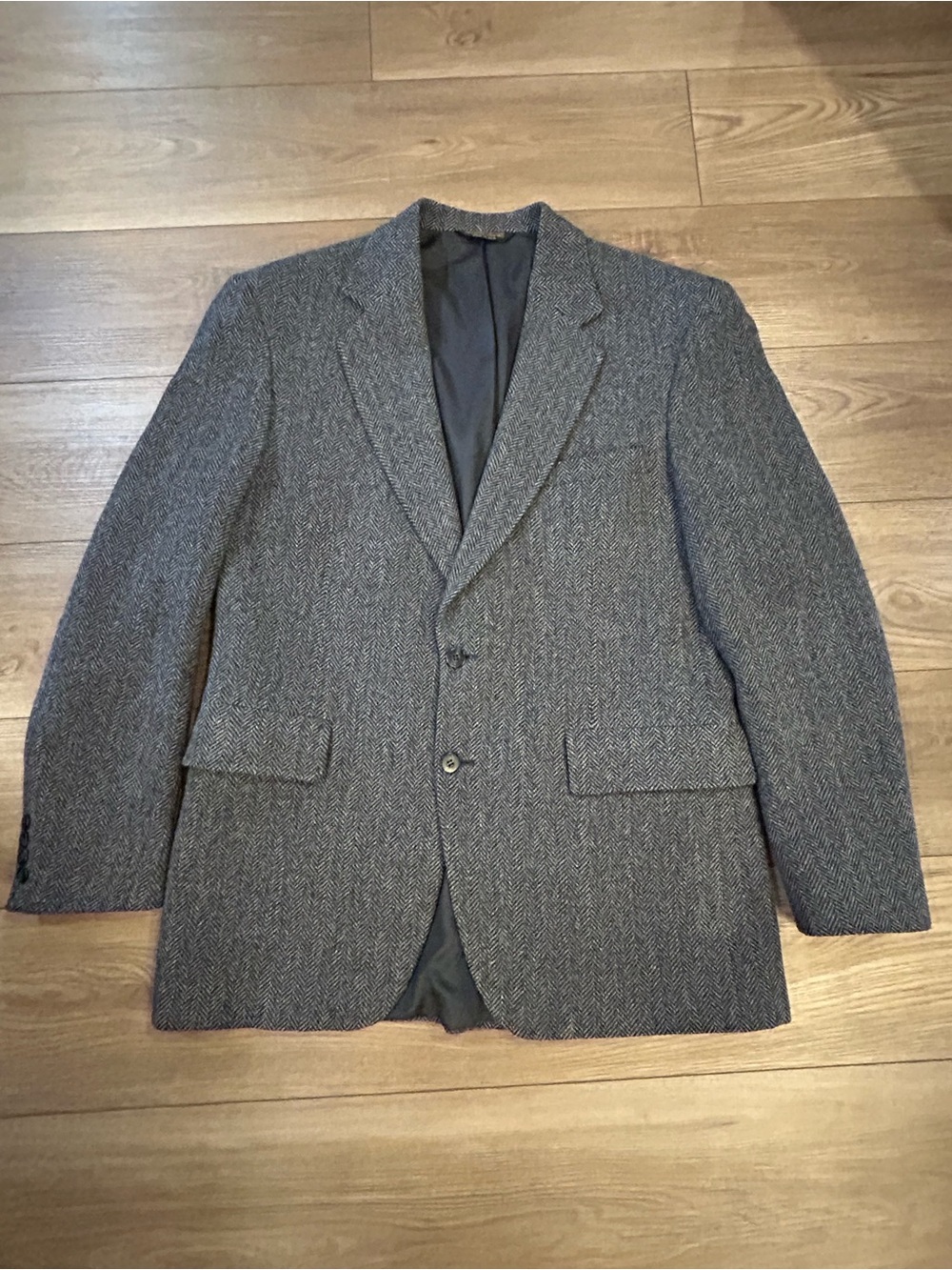 Vintage Strathmore Anderson-Little-Richman Gray Herringbone Wool Sport Coat 42